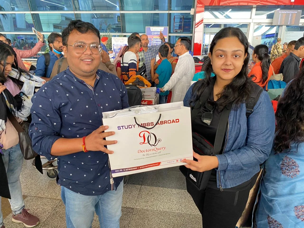 Doctors Query student departure at airport